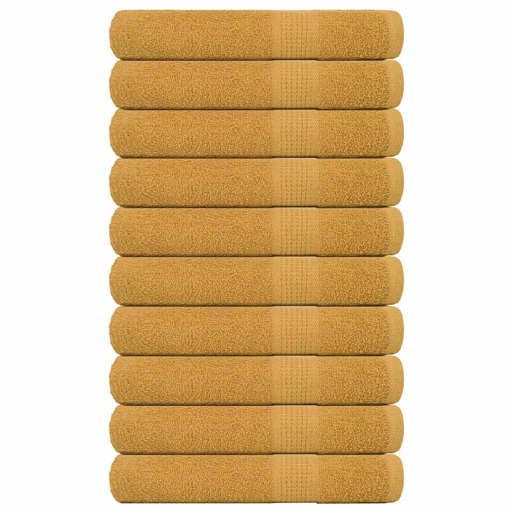 Handtücher 10 Stk. Golden 100x200 cm 360 g/m² 100% Baumwolle