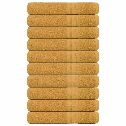 Handtücher 10 Stk. Golden 100x200 cm 360 g/m² 100% Baumwolle