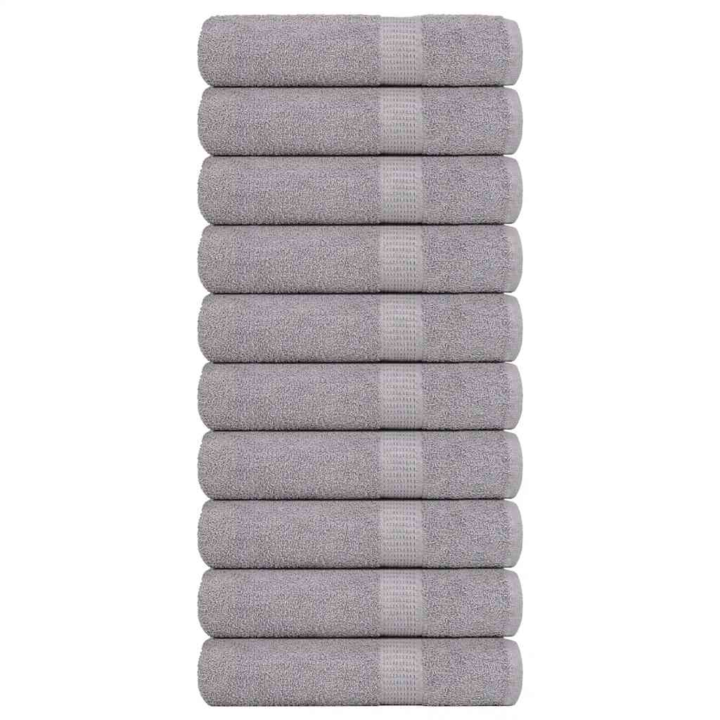 Handtücher 10 Stk. Grau 50x100 cm 360 g/m² 100% Baumwolle