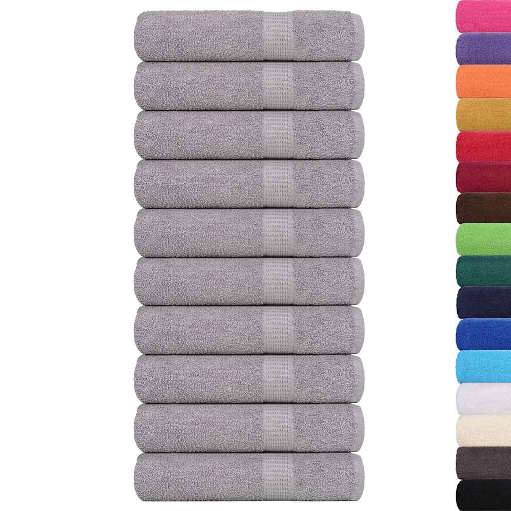 Handtücher 10 Stk. Grau 50x100 cm 360 g/m² 100% Baumwolle