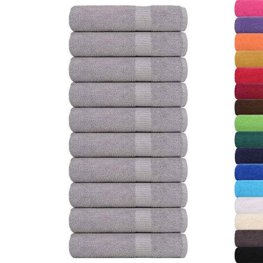 Handtücher 10 Stk. Grau 50x100 cm 360 g/m² 100% Baumwolle