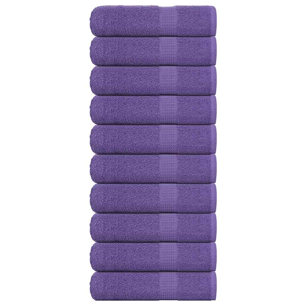Badehåndklæder 10 stk Lilla 100x150 cm 360 g/m² 100% bomuld