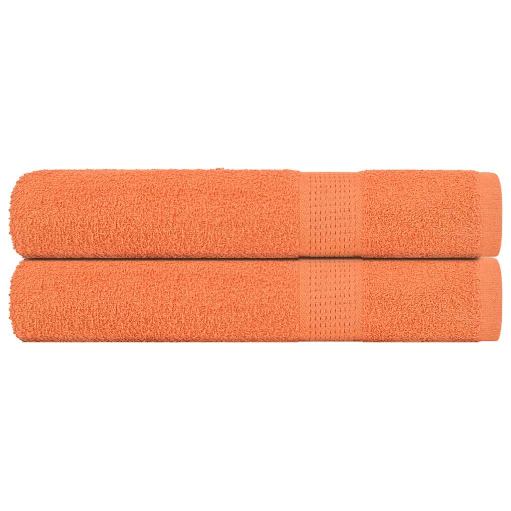 Håndklæder 2 stk Orange 100x200 cm 360 g/m² 100% bomuld