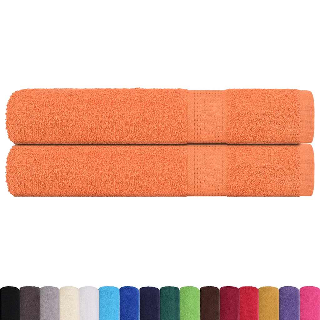 Håndklæder 2 stk Orange 100x200 cm 360 g/m² 100% bomuld
