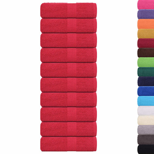 Waschhandtücher 10 Stück FROGN Rot 30x30 cm 100% Baumwolle