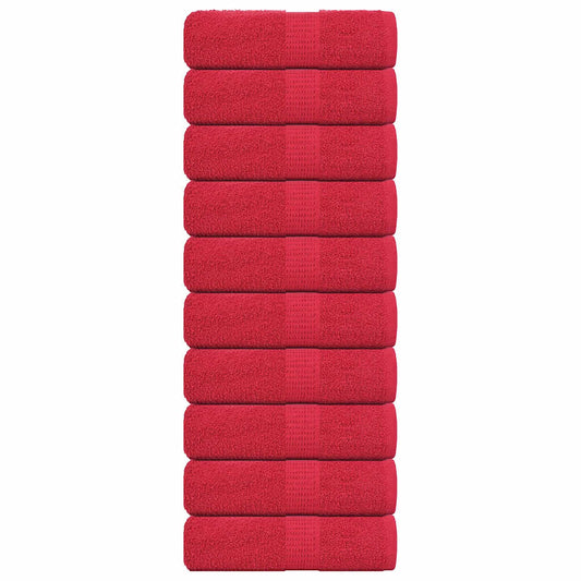 Gästetücher 10 Stk. Rot 30x50 cm 360 g/m² 100% Baumwolle