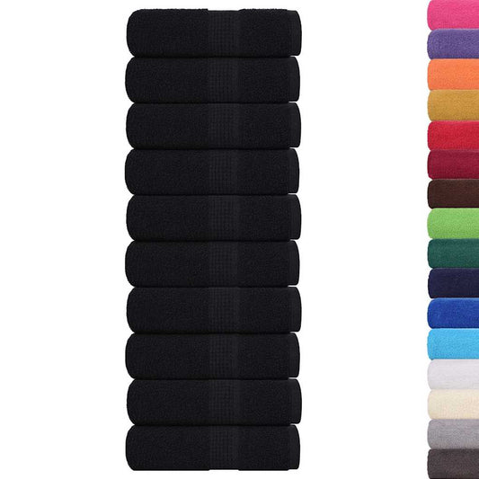 Waschhandtücher 10 Stück FROGN Schwarz 30x30 cm 100% Baumwolle