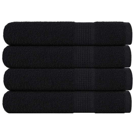 Saunatücher 4 Stk. Schwarz 80x200 cm 360 g/m² 100% Baumwolle