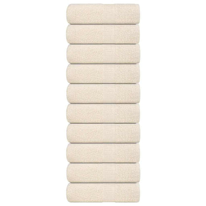 Waschhandtücher 10 Stück FROGN Creme 30x30 cm 100% Baumwolle