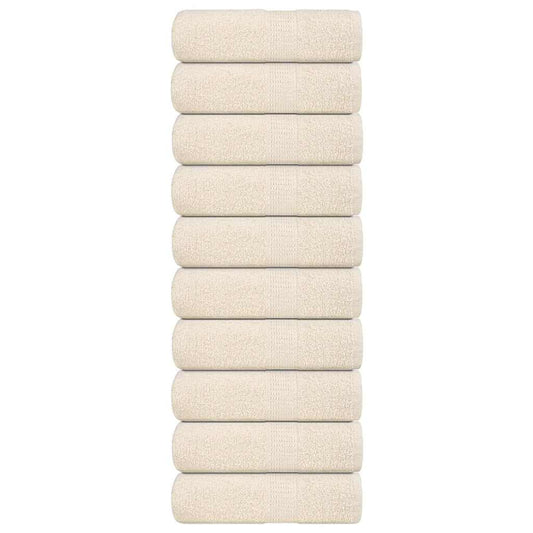 Waschhandtücher 10 Stück FROGN Creme 30x30 cm 100% Baumwolle
