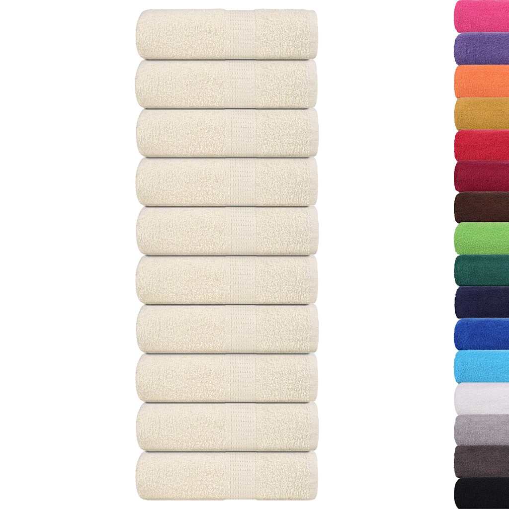 Waschhandtücher 10 Stück FROGN Creme 30x30 cm 100% Baumwolle