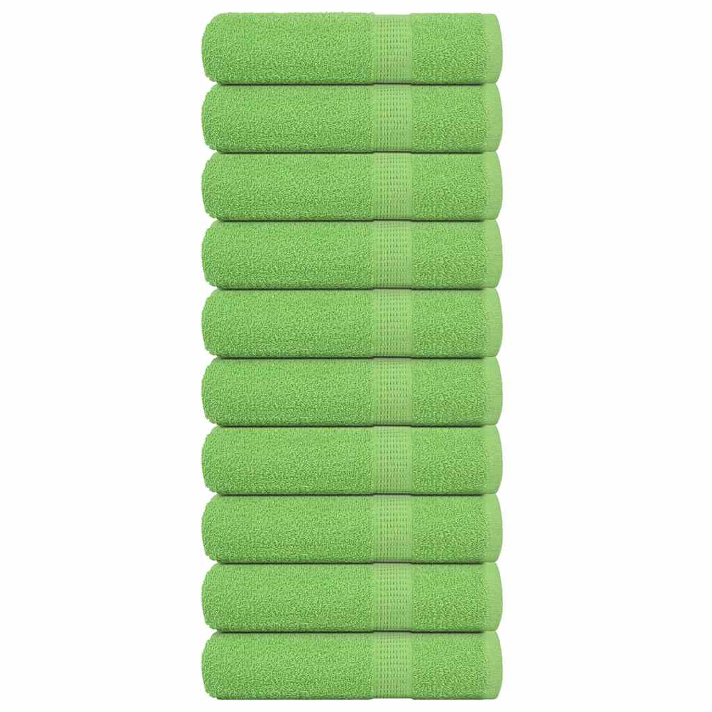 Badehåndklæder 10 stk Æblegrøn 70x140 cm 360 g/m² 100% bomuld