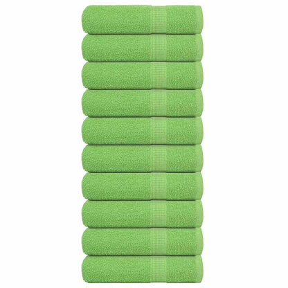 Badehåndklæder 10 stk Æblegrøn 70x140 cm 360 g/m² 100% bomuld