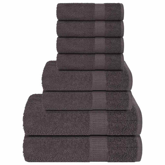 8-tlg. Handtuch-Set Anthrazit 360 g/m² 100% Baumwolle