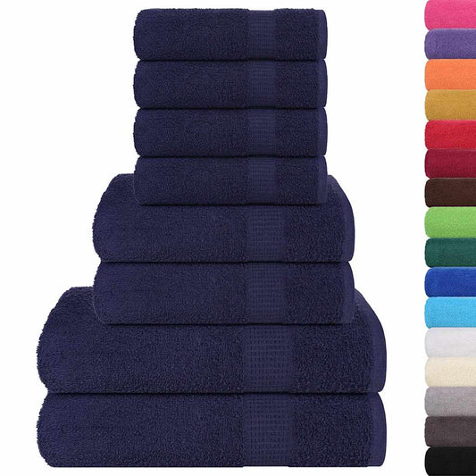 8-tlg. Handtuch-Set Marineblau 360 g/m² 100% Baumwolle