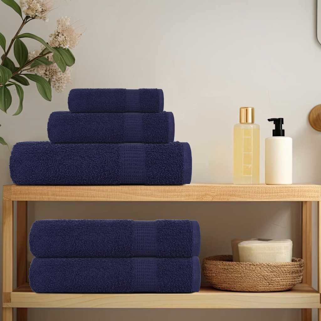 8-tlg. Handtuch-Set Marineblau 360 g/m² 100% Baumwolle