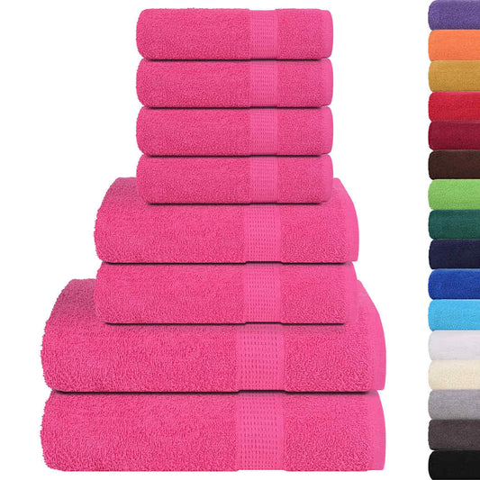 8-tlg. Handtuch-Set Rosa 360 g/m² 100% Baumwolle