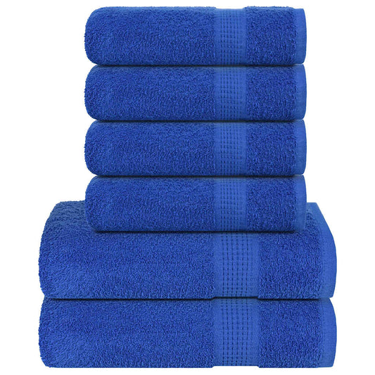 6-tlg. Handtuch-Set Blau 360 g/m² 100% Baumwolle