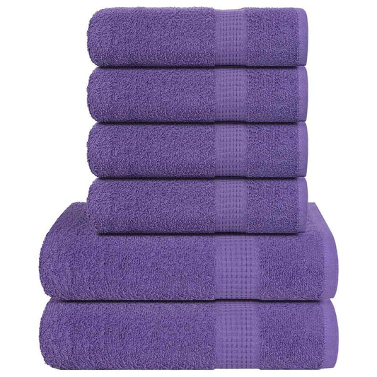 6-tlg. Handtuch-Set Lila 360 g/m² 100% Baumwolle