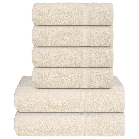 6-tlg. Handtuch-Set Creme 360 g/m² 100% Baumwolle