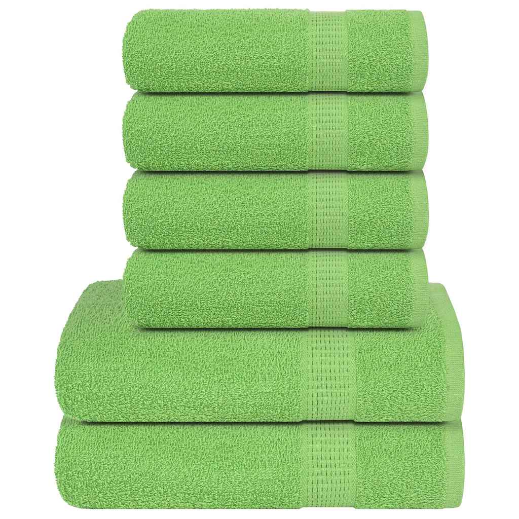 6-tlg. Handtuch-Set Apfelgrün 360 g/m² 100% Baumwolle