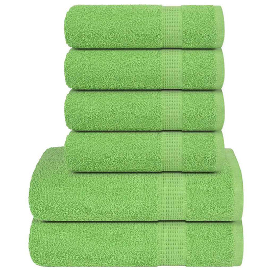 6-tlg. Handtuch-Set Apfelgrün 360 g/m² 100% Baumwolle