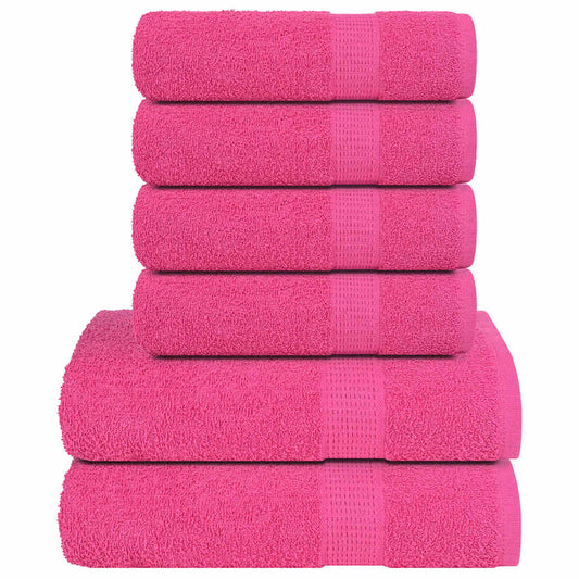 6-tlg. Handtuch-Set Rosa 360 g/m² 100% Baumwolle