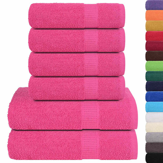 6-tlg. Handtuch-Set Rosa 360 g/m² 100% Baumwolle