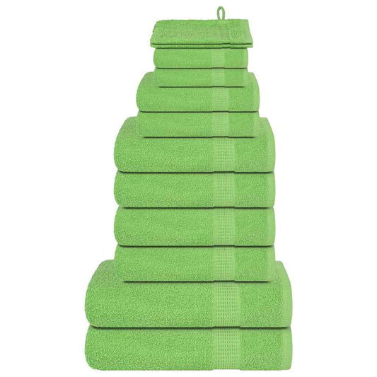12-tlg. Handtuch-Set Apfelgrün 360 g/m² 100% Baumwolle