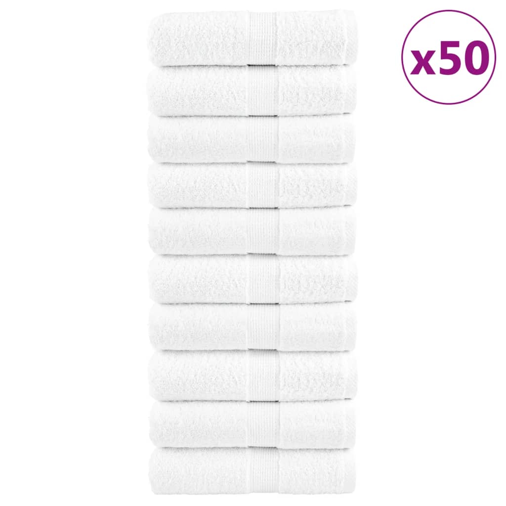 Premium-Waschlappen SOLUND 50 Stk Weiß 15x21cm 600 g/m²