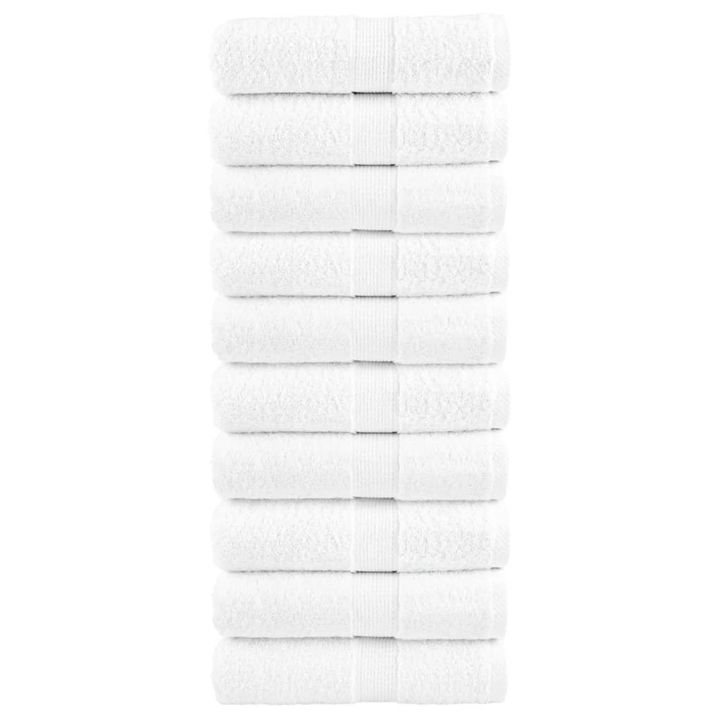 Premium Waschhandtücher SOLUND 10 Stück Weiß 30x30cm 600gsm
