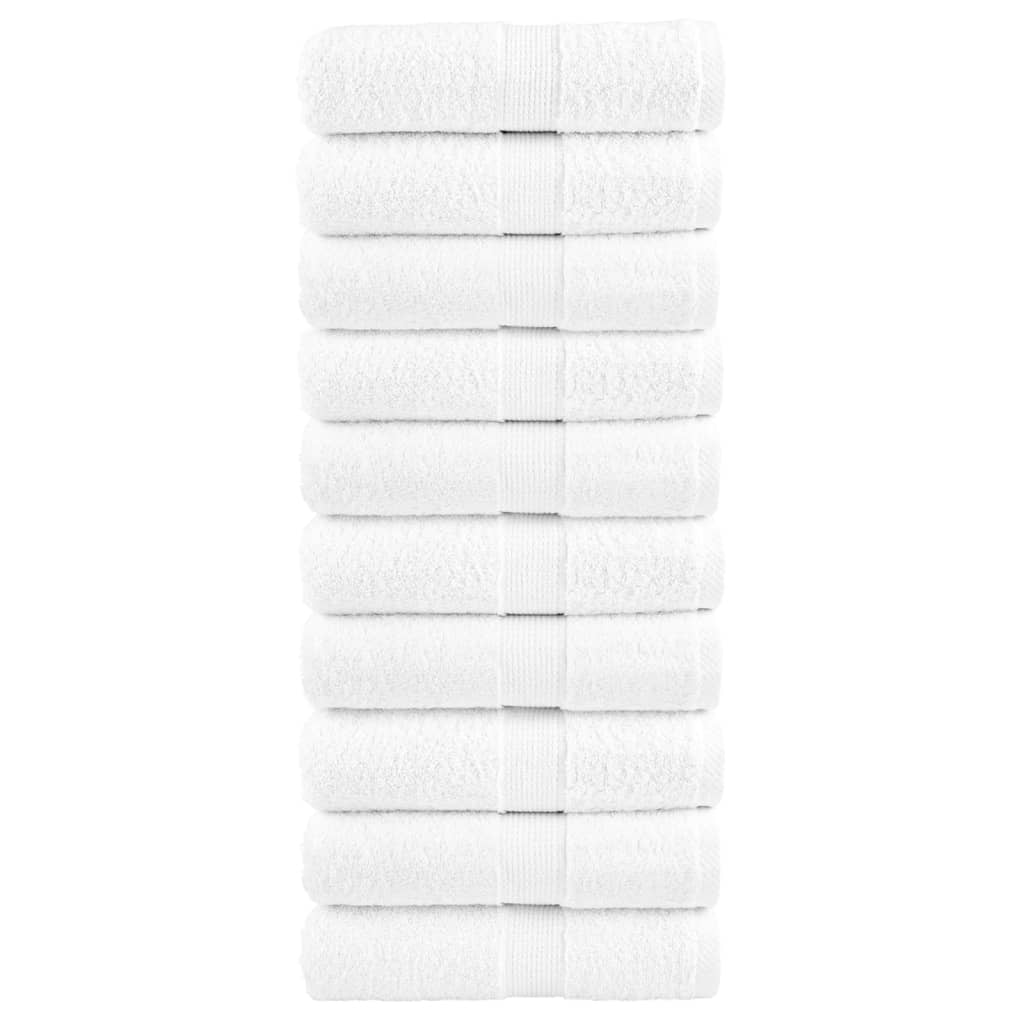 Premium-Gästetücher SOLUND 10 Stk. Weiß 30x50cm 600 g/m²