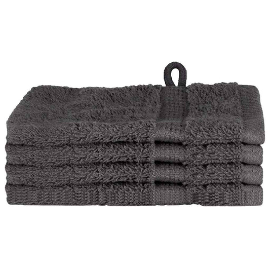 Waschlappen 4 pcs Anthrazit Baumwolle