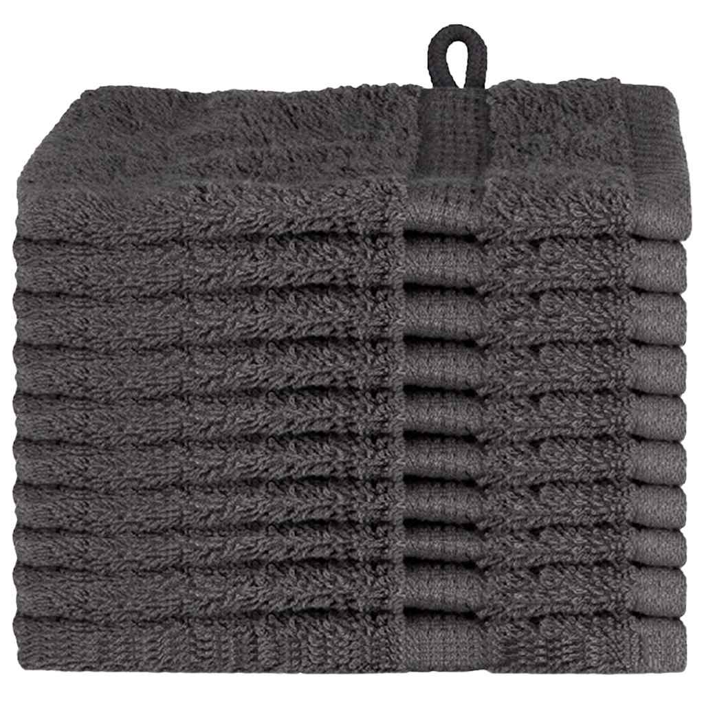 Waschlappen 10 pcs Anthrazit Baumwolle