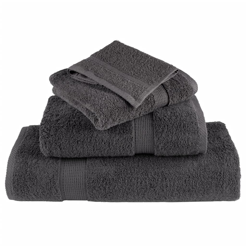 Premium Waschhandtücher SOLUND 2 Stück Anthrazit 30x30cm 600gsm