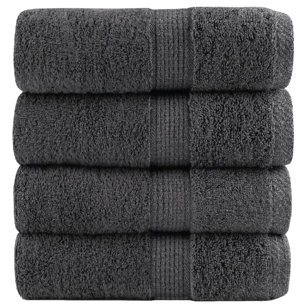Premium Waschhandtücher SOLUND 4er-Set Anthrazit 30x30cm 600gsm