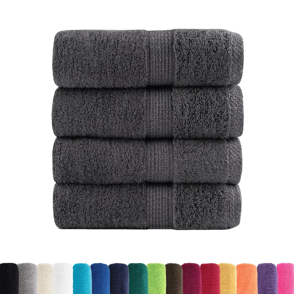 Premium Waschhandtücher SOLUND 4er-Set Anthrazit 30x30cm 600gsm