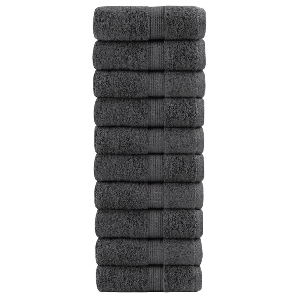 Premium Waschhandtücher SOLUND 10er Anthrazit 30x30cm 600gsm
