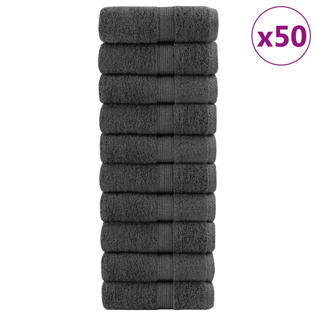 Premium Waschhandtücher SOLUND 50 Stück Anthrazit 30x30cm 600gsm