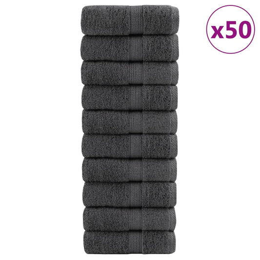 Premium Waschhandtücher SOLUND 50 Stück Anthrazit 30x30cm 600gsm