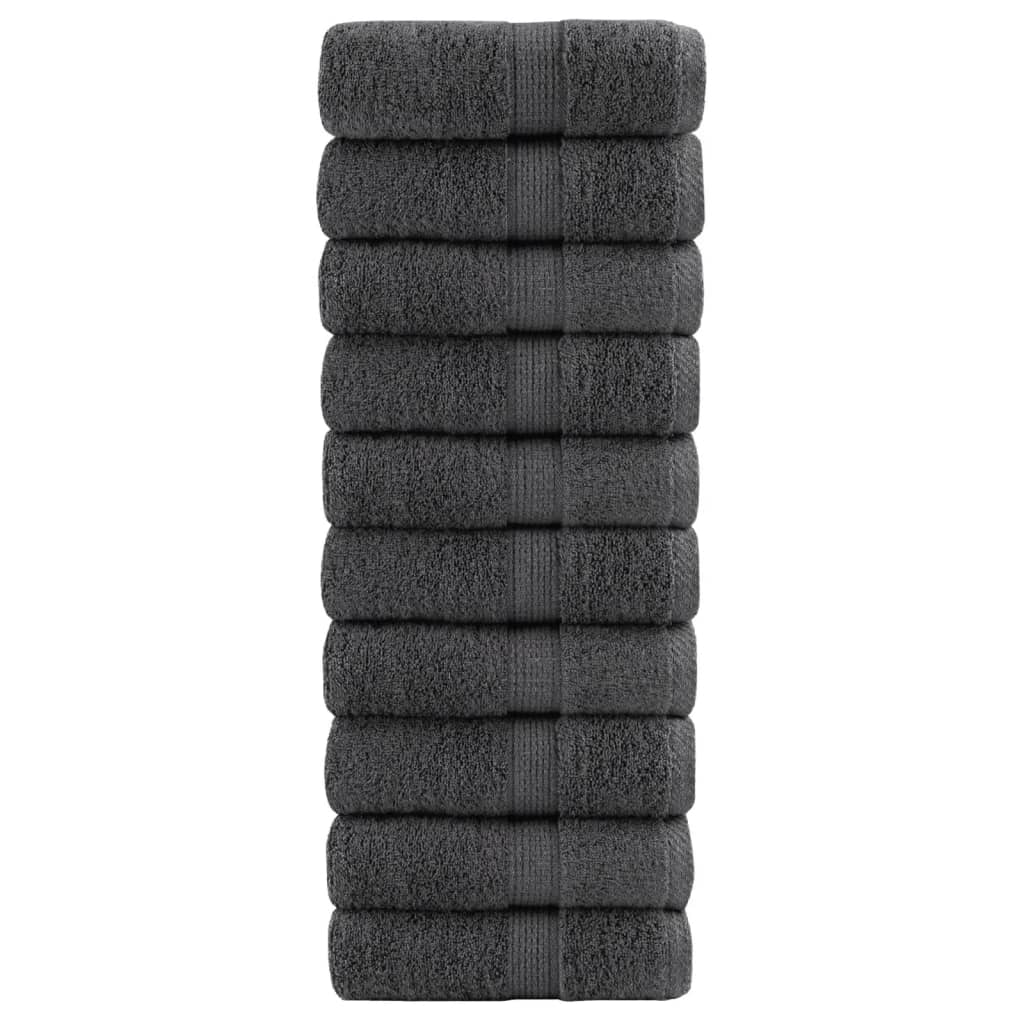Premium-Gästetücher SOLUND 10 Stk. Anthrazit 30x50 cm 600 g/m²