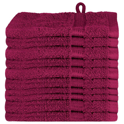 Waschlappen 10 pcs Bordeauxrot Baumwolle