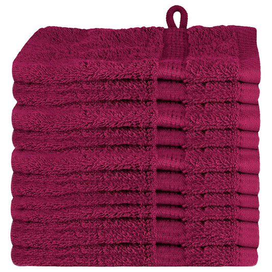 Waschlappen 10 pcs Bordeauxrot Baumwolle