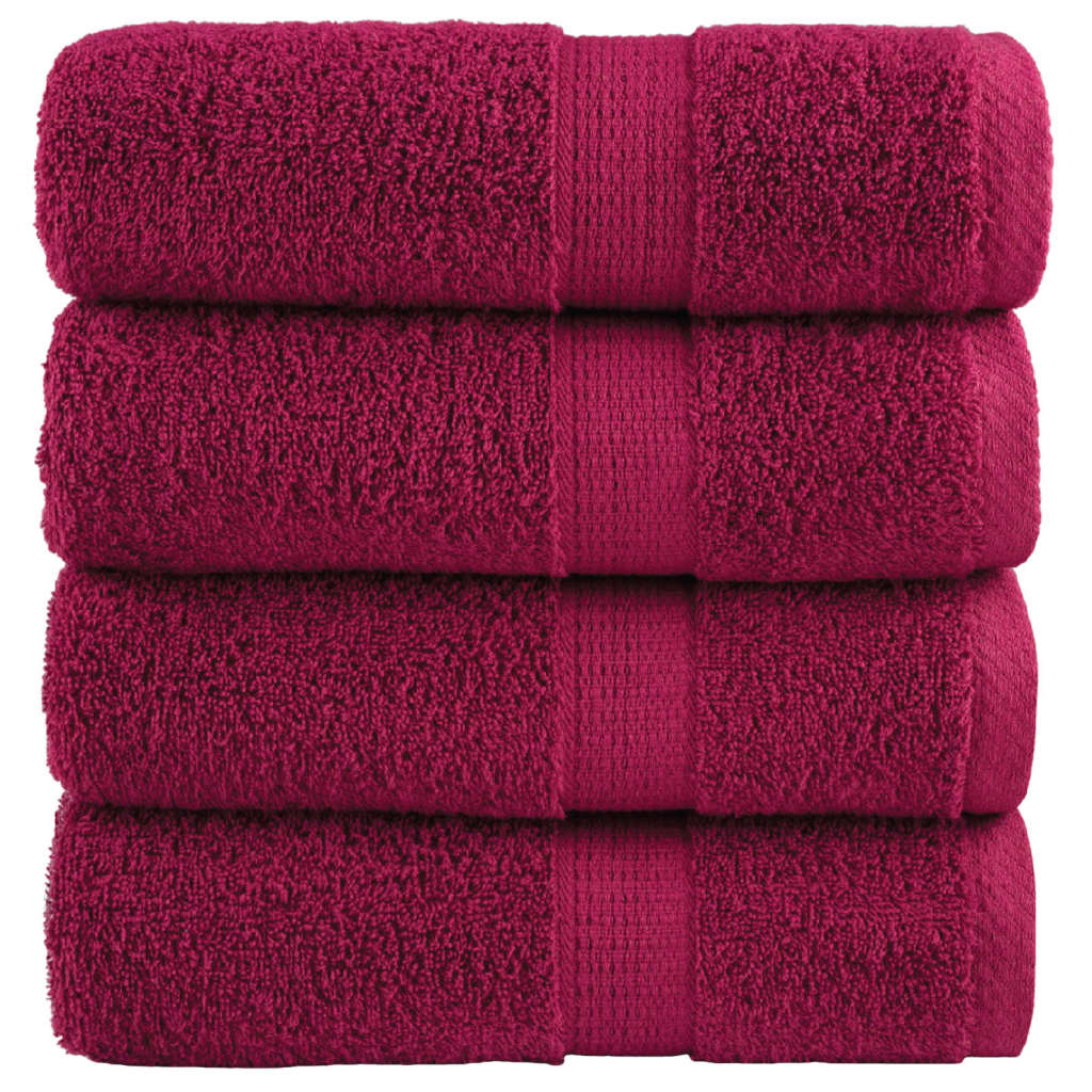 Premium Waschhandtücher SOLUND 4er-Set Bordeaux 30x30cm 600gsm
