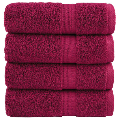 Premium Waschhandtücher SOLUND 4er-Set Bordeaux 30x30cm 600gsm