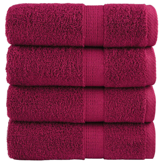 Premium Waschhandtücher SOLUND 4er-Set Bordeaux 30x30cm 600gsm