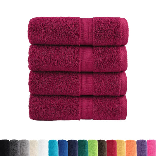 Premium Waschhandtücher SOLUND 4er-Set Bordeaux 30x30cm 600gsm