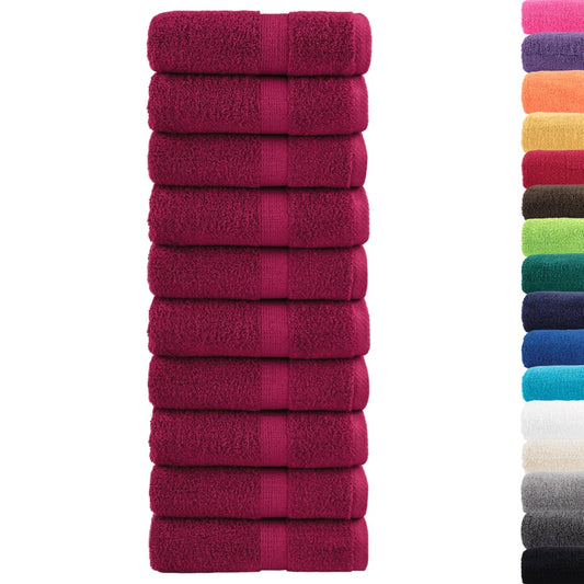 Premium Waschhandtücher SOLUND 10 Stück Bordeaux 30x30cm 600gsm