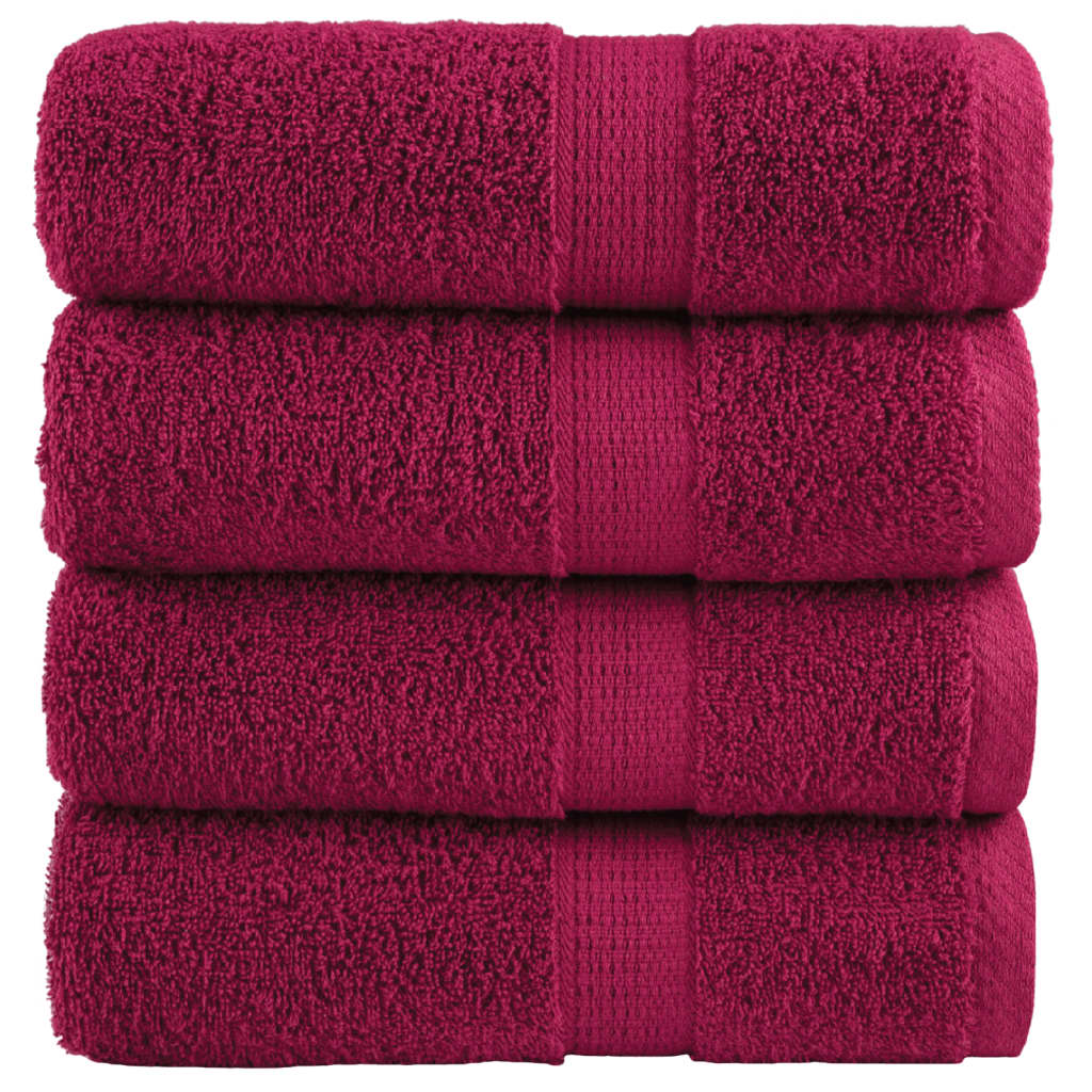 Premium-Gästetücher SOLUND 4 Stk. Bordeaux 30x50 cm 600 g/m²