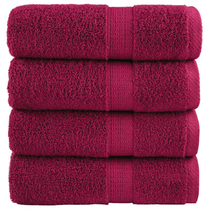 Premium-Gästetücher SOLUND 4 Stk. Bordeaux 30x50 cm 600 g/m²